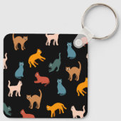 Katzen auf schwarz schlüsselanhänger (Rückseite)