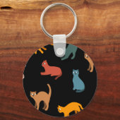 Katzen auf schwarz schlüsselanhänger (Vorderseite)