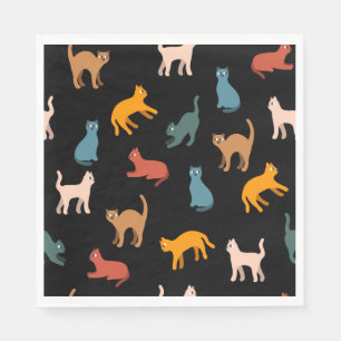 Katzen auf schwarz serviette