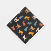 Katzen auf schwarz serviette (Ecke)