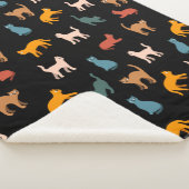 Katzen auf schwarz sherpadecke (3/4)