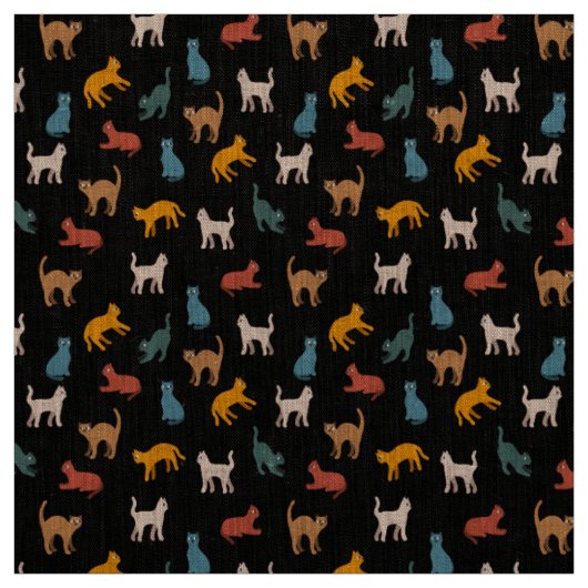 Katzen auf schwarz stoff (Muster)