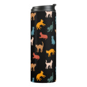 Katzen auf schwarz thermosbecher (Nach links gedreht)