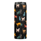 Katzen auf schwarz thermosbecher (Rückseite)