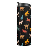 Katzen auf schwarz thermosbecher (Nach rechts gedreht)