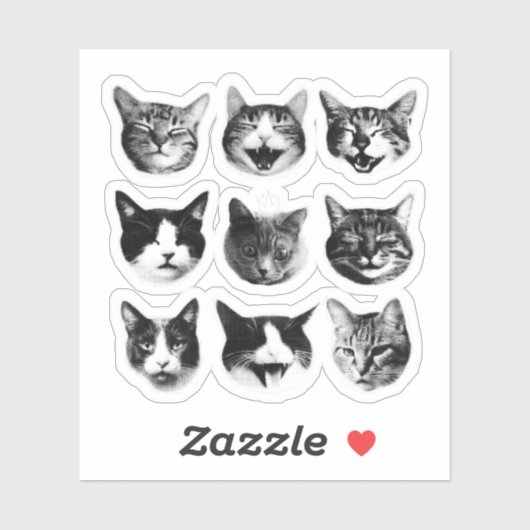 Katzen Aufkleber (Blatt)