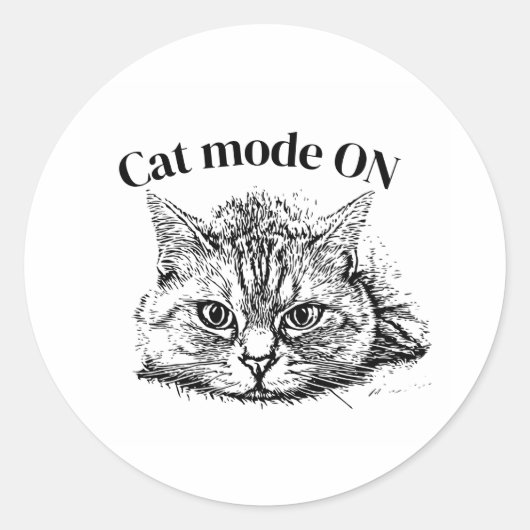 Katzen-Aufkleber Runder Aufkleber (Vorderseite)
