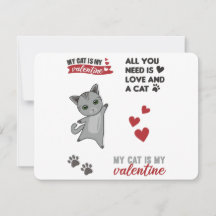 Katzen-Aufkleber-Set Meine Katze ist mein Valentin