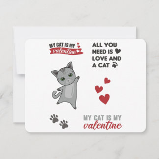 Katzen-Aufkleber-Set Meine Katze ist mein Valentin Feiertagskarte