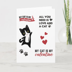 Katzen-Aufkleber-Set Meine Katze ist mein Valentin Karte