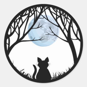 Katzen-Aufkleber Spaß Halloween Katzen-Aufkleber K Runder Aufkleber
