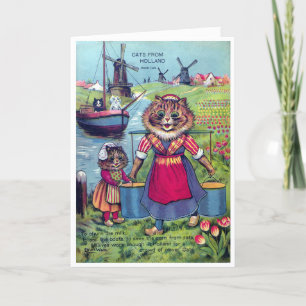Katzen aus Holland - Louis Wain Dankeskarte