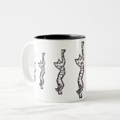 Katzen-Ausdehnung! Zweifarbige Tasse (Vorderseite Links)