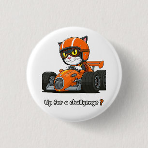 Katzen-Autorennen-Acryl-Schlüsselanhänger Button