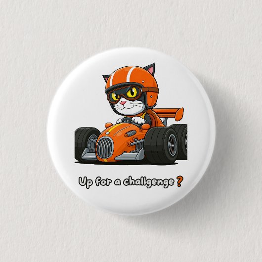 Katzen-Autorennen-Acryl-Schlüsselanhänger Button (Vorderseite)