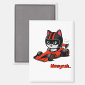 Katzen-Autorennen Magnet (Vorderseite/Rückseite)