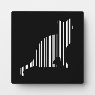 KATZEN BAR CODE Kitty Barcode Haustier Muster Desi Fotoplatte