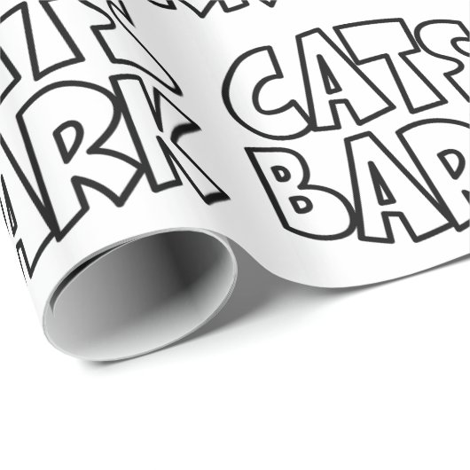 Katzen Bark Geschenkpapier (Rolleneckpunkt)