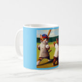 Katzen Baseball Kaffeetasse (Vorderseite Links)