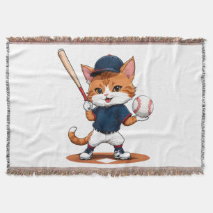Katzen-Baseballspieler Decke