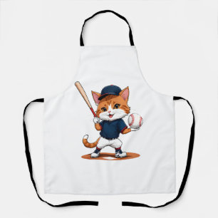 Katzen-Baseballspieler Schürze