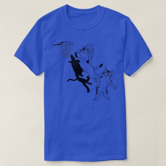 Katzen Basketball spielen T-Shirt (Design vorne)