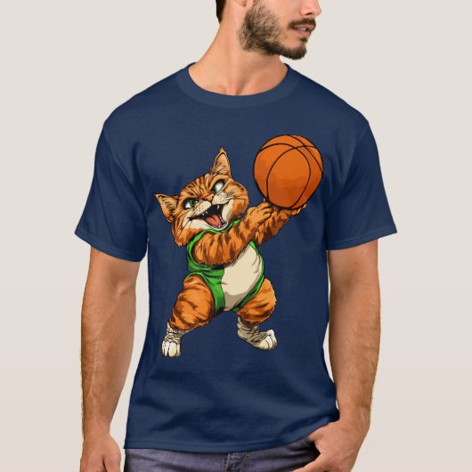 Katzen Basketballspieler / Basketball-Katzenkätzch T-Shirt (Vorderseite)