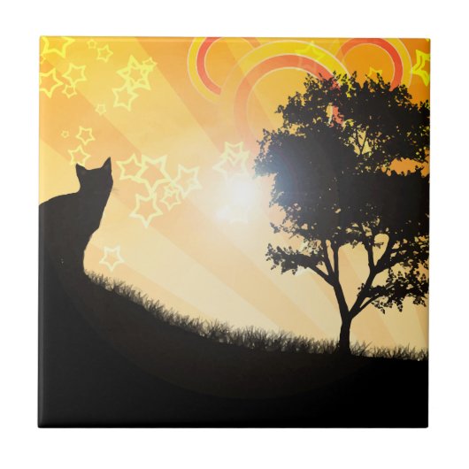 Katzen-Baum Fliese (Vorderseite)