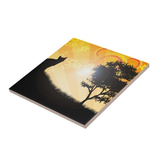 Katzen-Baum Fliese (Seite)