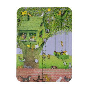 Katzen-Baum-Haus Magnet