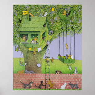 Katzen-Baum-Haus Poster