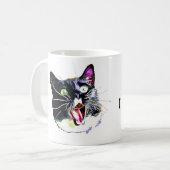 Katzen-Becher, den "ich kam, ich, sah, I FRAZZED " Kaffeetasse (Vorderseite Links)