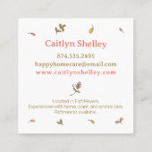 Katzen-Begleiter und Zuhause Sitzen Visitenkarte (Rückseite)