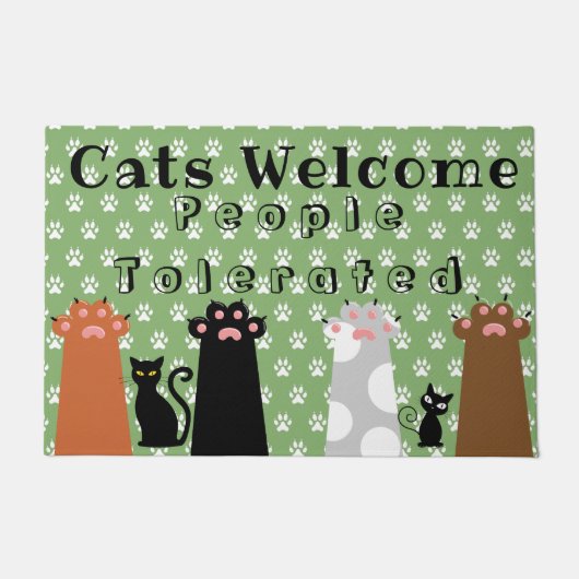 Katzen Begrüßen Menschen toleriert Türmatte (Vorderseite)