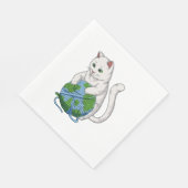 Katzen beherrschen den Weltkatzenwollglobus Serviette (Ecke)