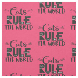 Katzen beherrschen die Welt trendige Schriftzeiche Stoff