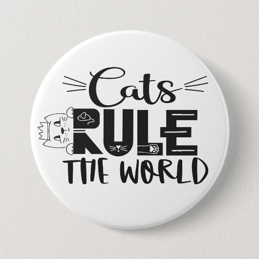 Katzen beherrschen die Welt und schreiben niedlich Button (Vorderseite)