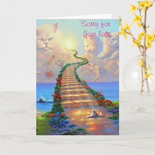 Katzen-Beileids-Karte Karte (Gelbe Blume)