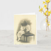 Katzen-Beileids-Karte mit Mädchen Karte (Gelbe Blume)