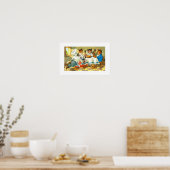 Katzen beim Abendessen Poster (Küche)