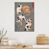 Katzen beim Spielplakat Poster (Küche)