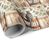 Katzen beobachten Vögel auf Tapeten Geschenkpapier (Rolleneckpunkt)