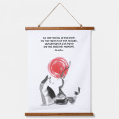 Katzen beobachten Vögel und Buddha Zitat Wandteppich Mit Holzrahmen (Vorderseite)