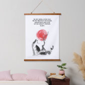 Katzen beobachten Vögel und Buddha Zitat Wandteppich Mit Holzrahmen (Schlafzimmer)