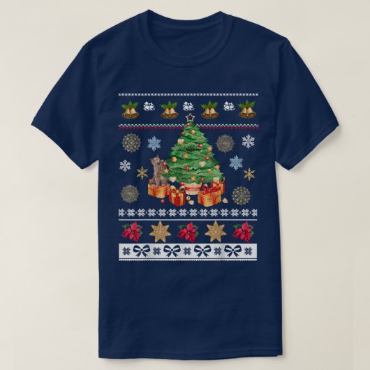 Katzen Besitzer Frohe Weihnachtsfeiertage Ugly Win T-Shirt (Design vorne)