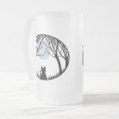 Katzen-Bier-Glas-fette Mattglas Bierglas (Vorderseite Links)