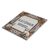 Katzen & Blume Eigene Hausnamensplatte Schilder Sc Fliese (Seite)