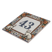 Katzen Blume Hausnummer Schild Tafel Fliese (Seite)
