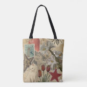 Katzen-Blumen-Collage-Muster – Hübsches künstleris Tasche (Rückseite)