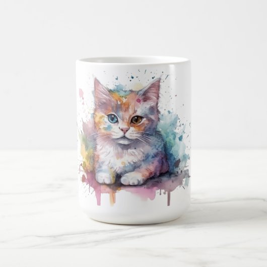 Katzen-Blumen-Tasse Kaffeetasse (Mittel)